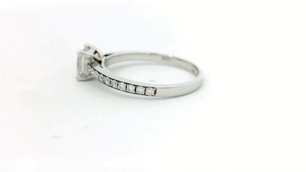 silver-Princess cut Lab stone diamond silver ring