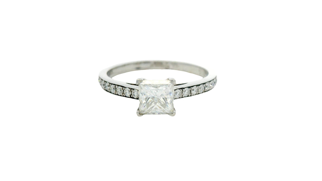 silver-Princess cut Lab stone diamond silver ring
