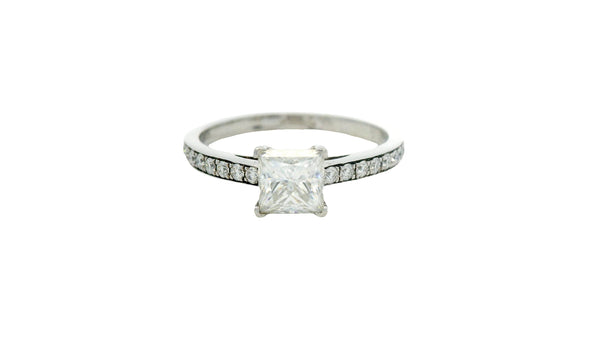 silver-Princess cut Lab stone diamond silver ring