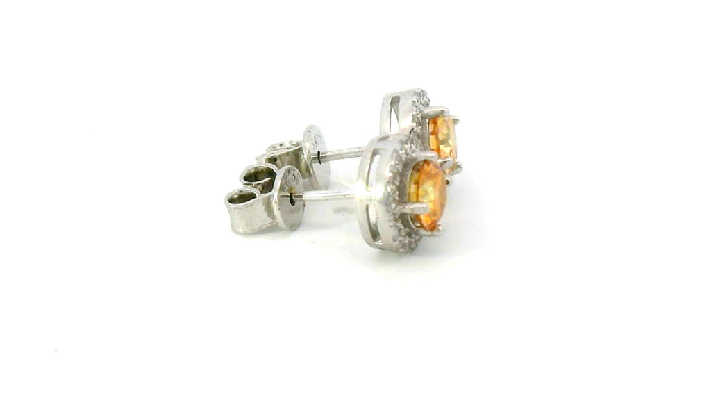 5.0 mm 0.5ct orange silver VS clarity earrings