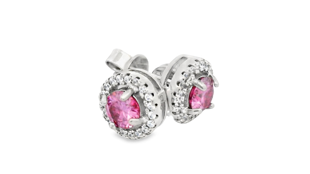5.0 mm 0.5ct pink VS clarity earrings