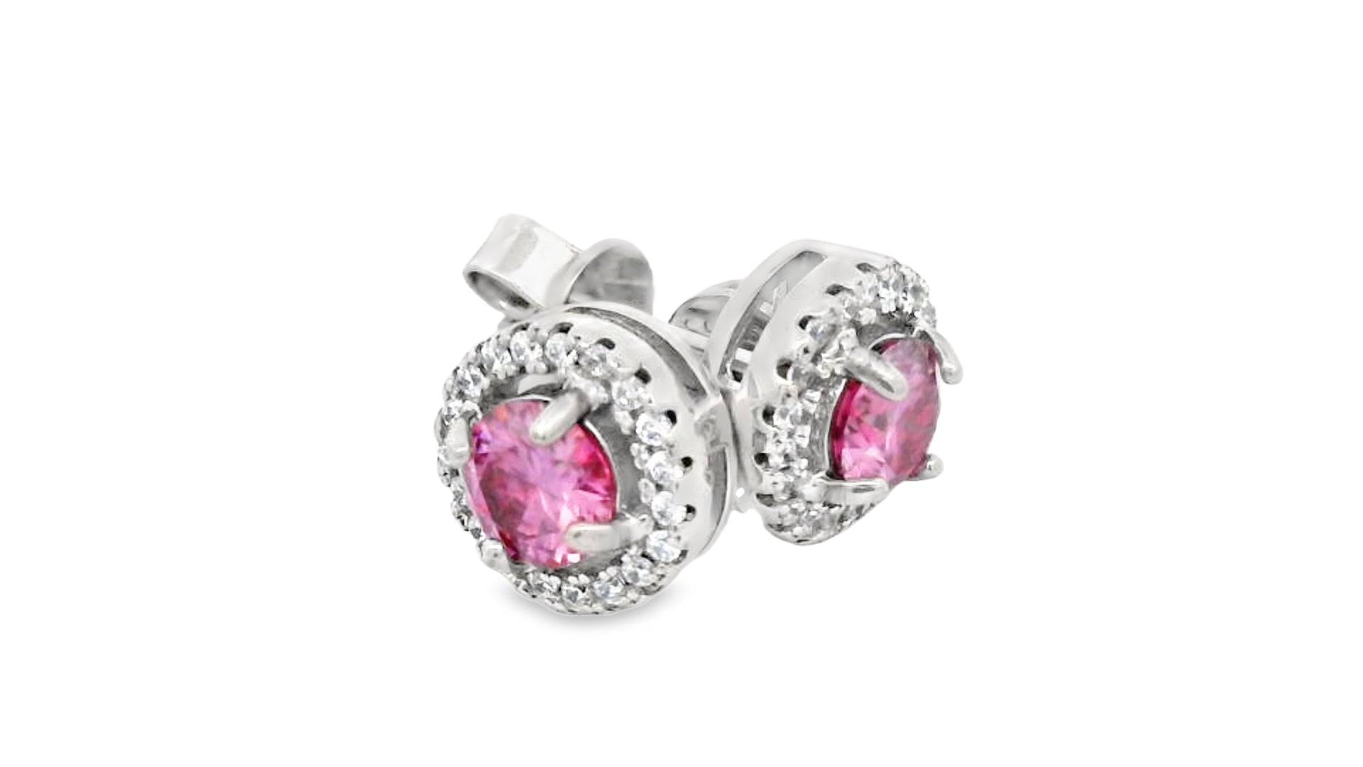 5.0 mm 0.5ct pink VS clarity earrings