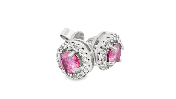 5.0 mm 0.5ct pink VS clarity earrings