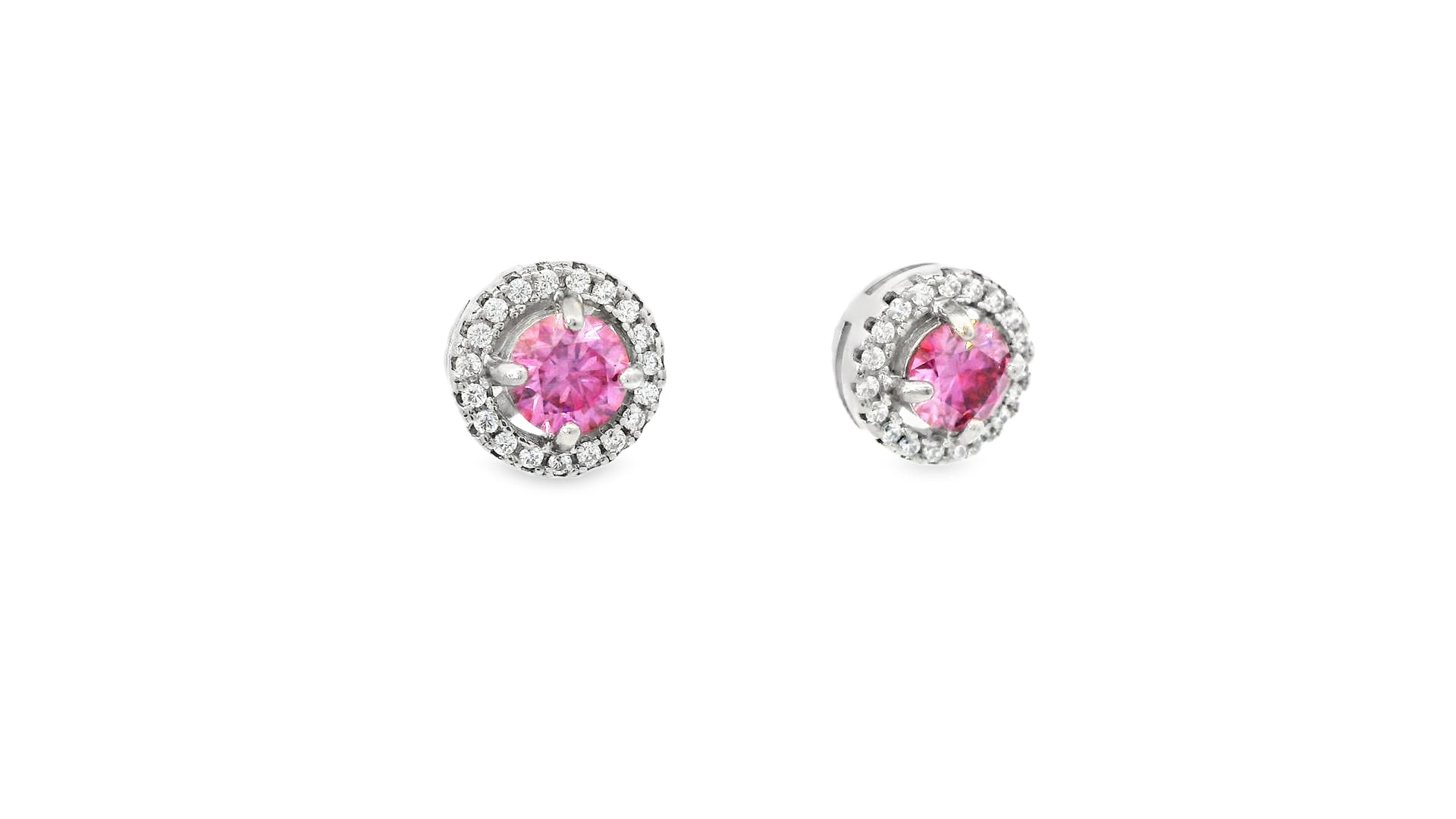 5.0 mm 0.5ct pink VS clarity earrings