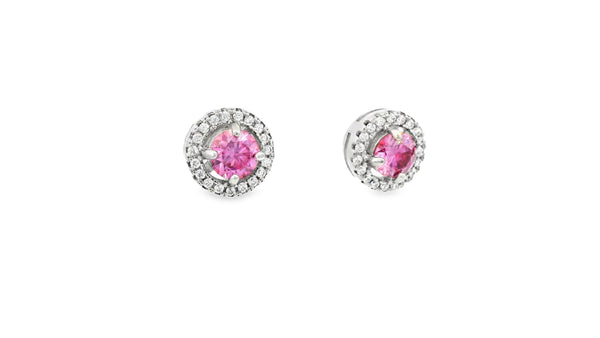 5.0 mm 0.5ct pink VS clarity earrings