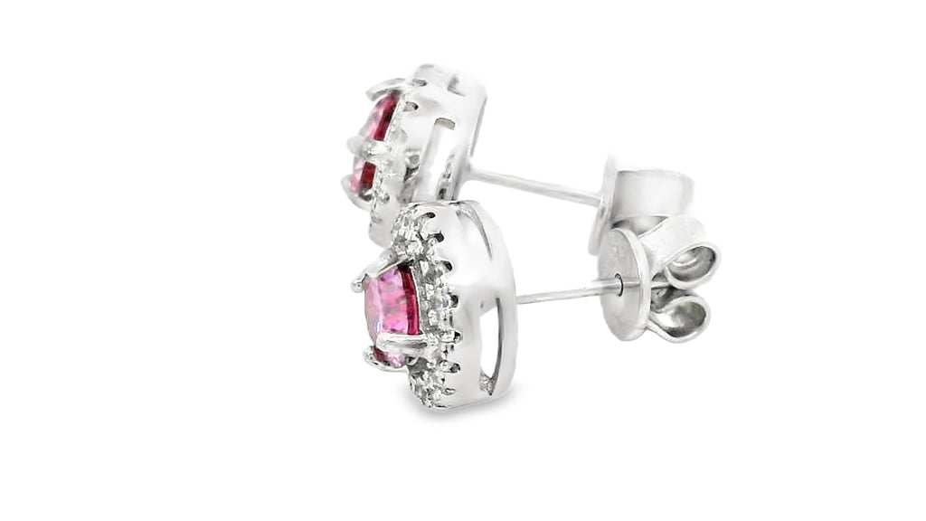 5.0 mm 0.5ct pink VS clarity earrings
