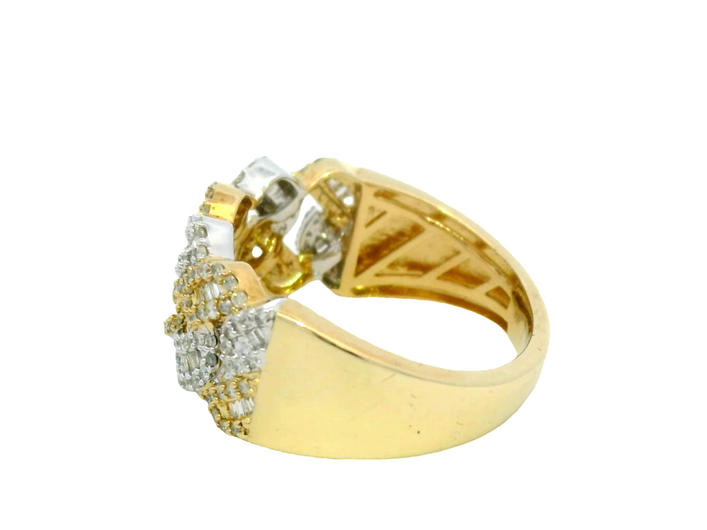 Two tone 10k yellow and white gold natural Vs1 ring