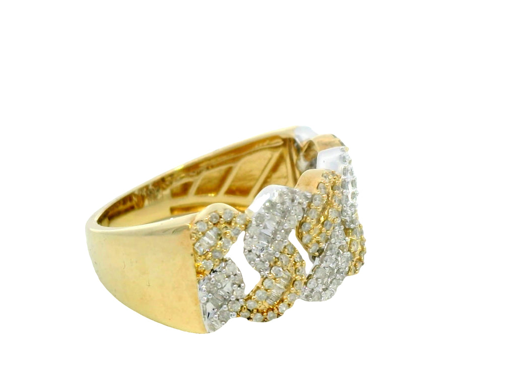 Two tone 10k yellow and white gold natural Vs1 ring