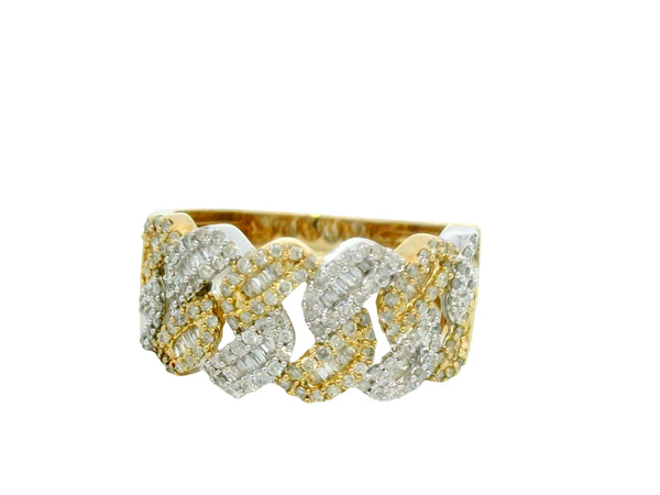 Two tone 10k yellow and white gold natural Vs1 ring
