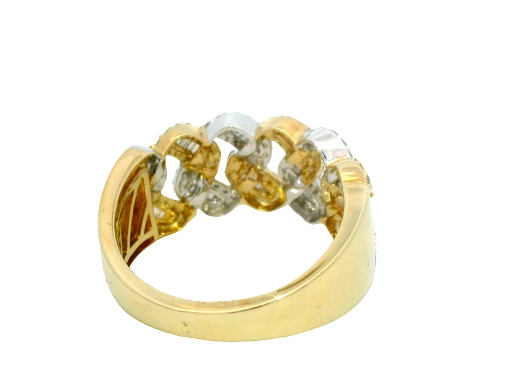 Two tone 10k yellow and white gold natural Vs1 ring