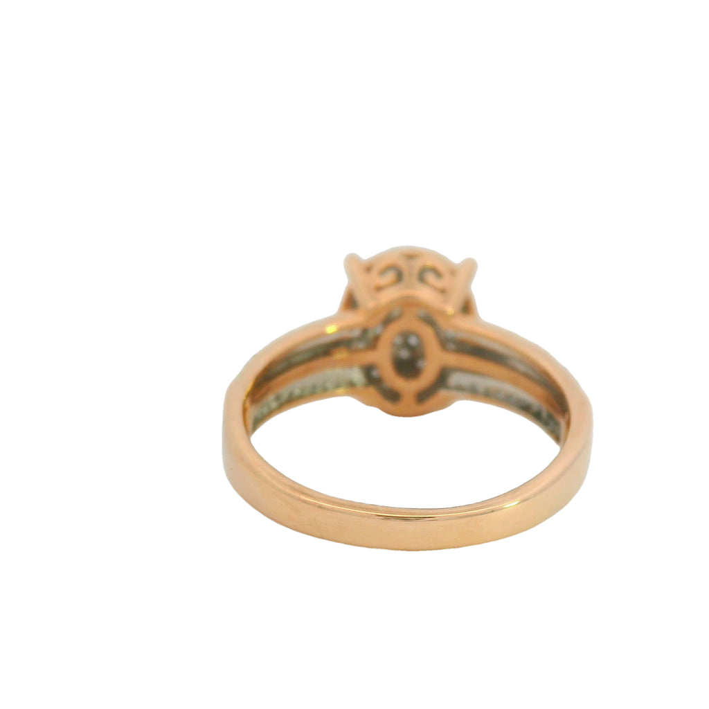 10k rose gold natural stone oval ring