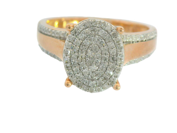 10k rose gold natural stone oval ring