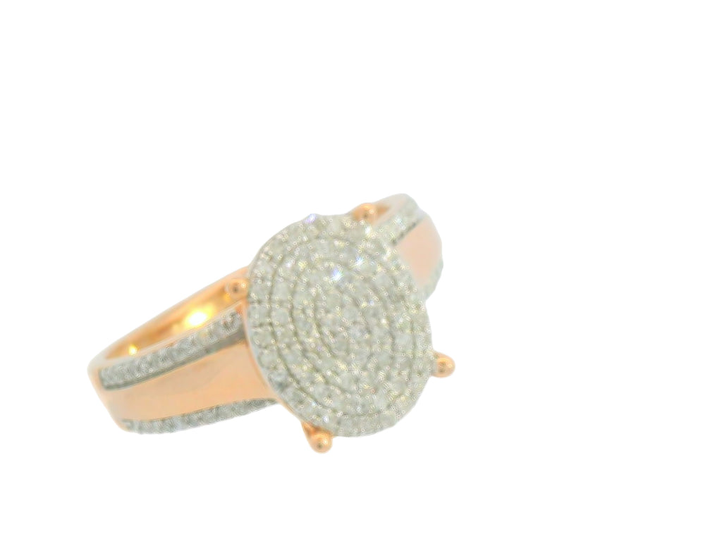 10k rose gold natural stone oval ring