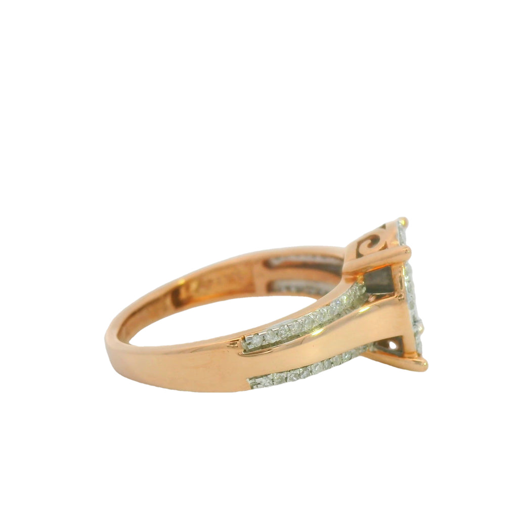 10k rose gold natural stone oval ring
