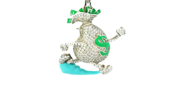 Silver Labstone “ Sack runner “ pendant