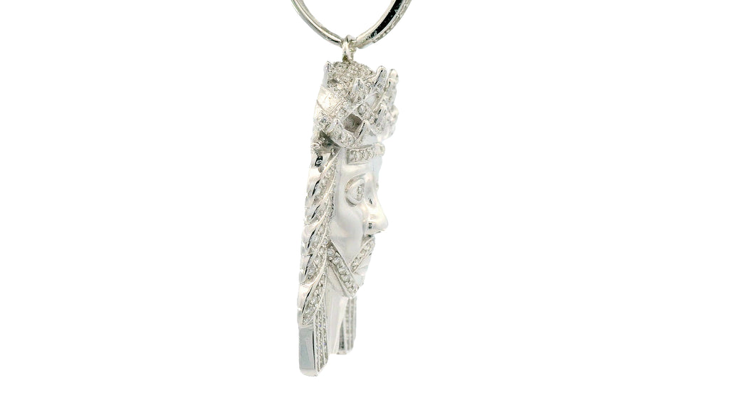 Silver labstone Jesus head pendant