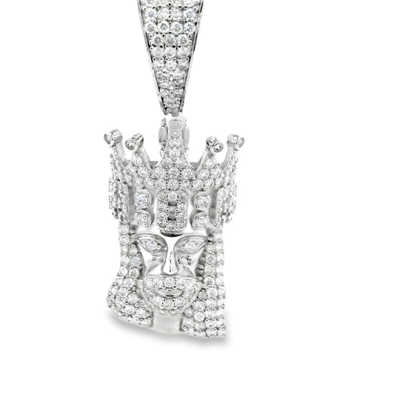 Silver labstone king with crown