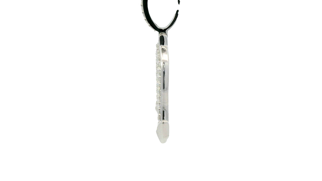 Silver labstone pitchfork pendant