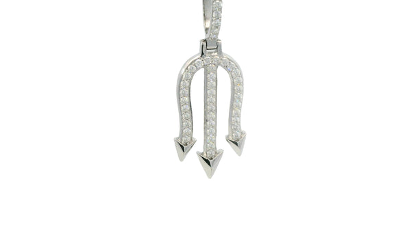 Silver labstone pitchfork pendant