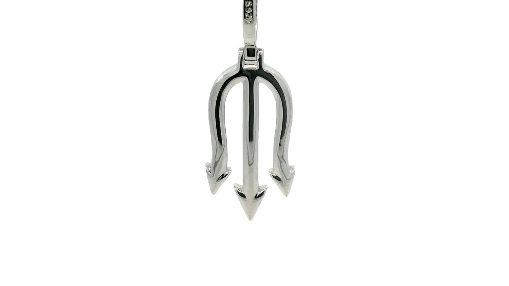 Silver labstone pitchfork pendant