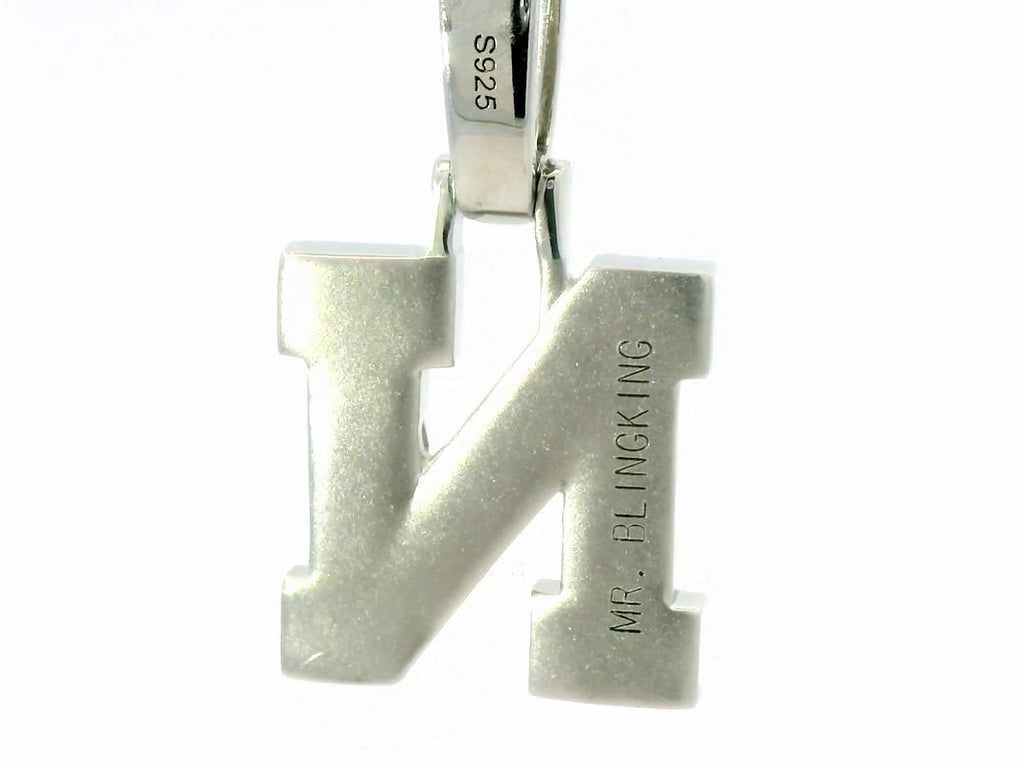Silver labstone letter “ N “ pendant