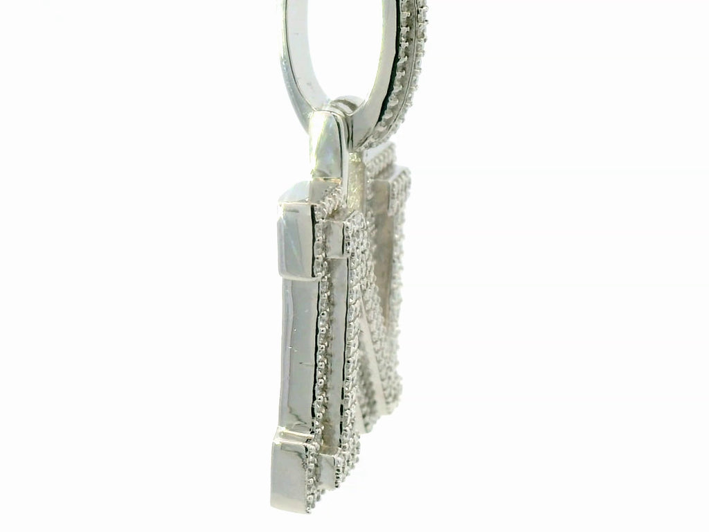 Silver labstone letter “ N “ pendant