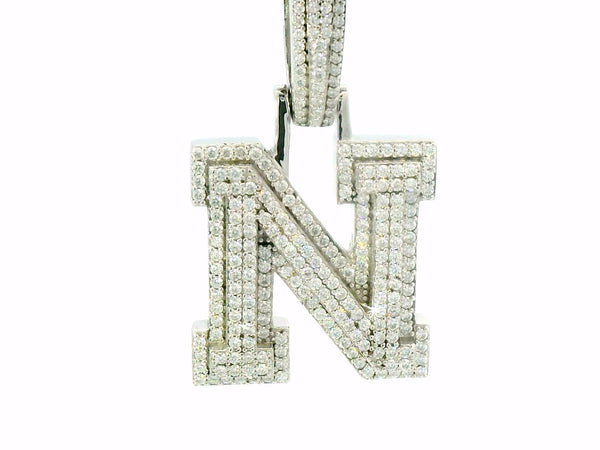 Silver labstone letter “ N “ pendant