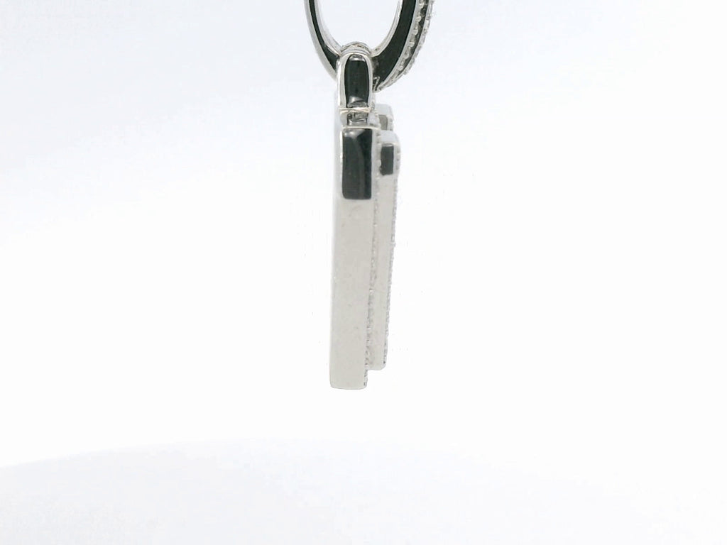 Silver lab stone “ V “ pendant