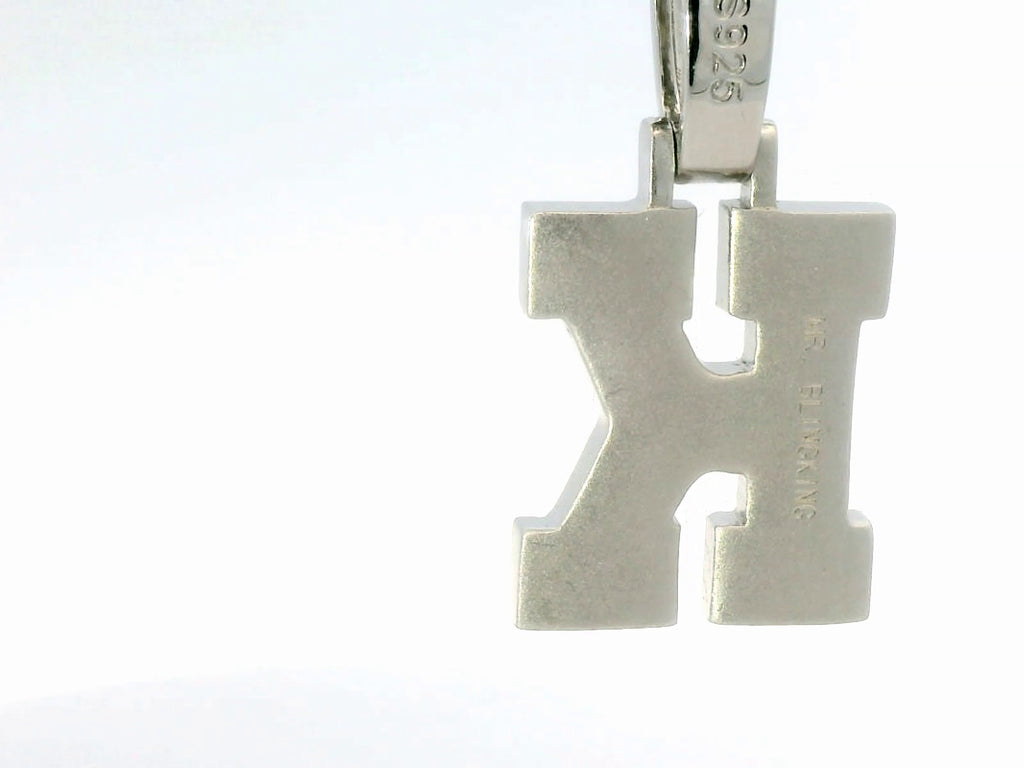 Sliver labstone letter “ K “ pendant