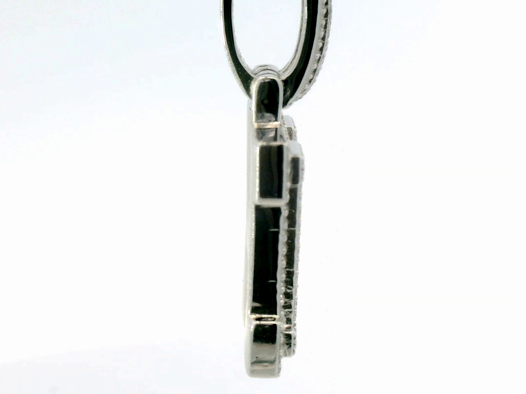 Sliver labstone letter “ K “ pendant