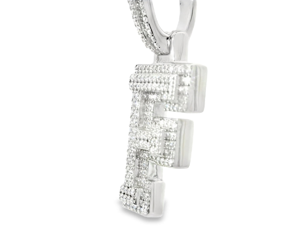 Silver labstone Letter “ F “ pendant