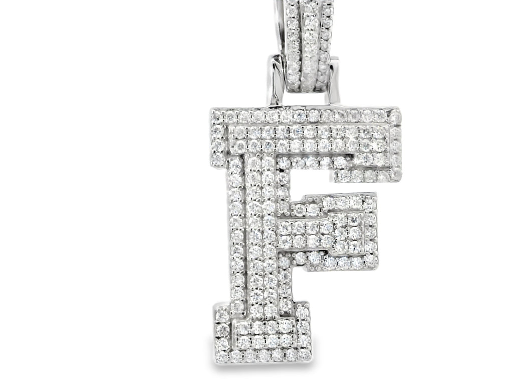 Silver labstone Letter “ F “ pendant