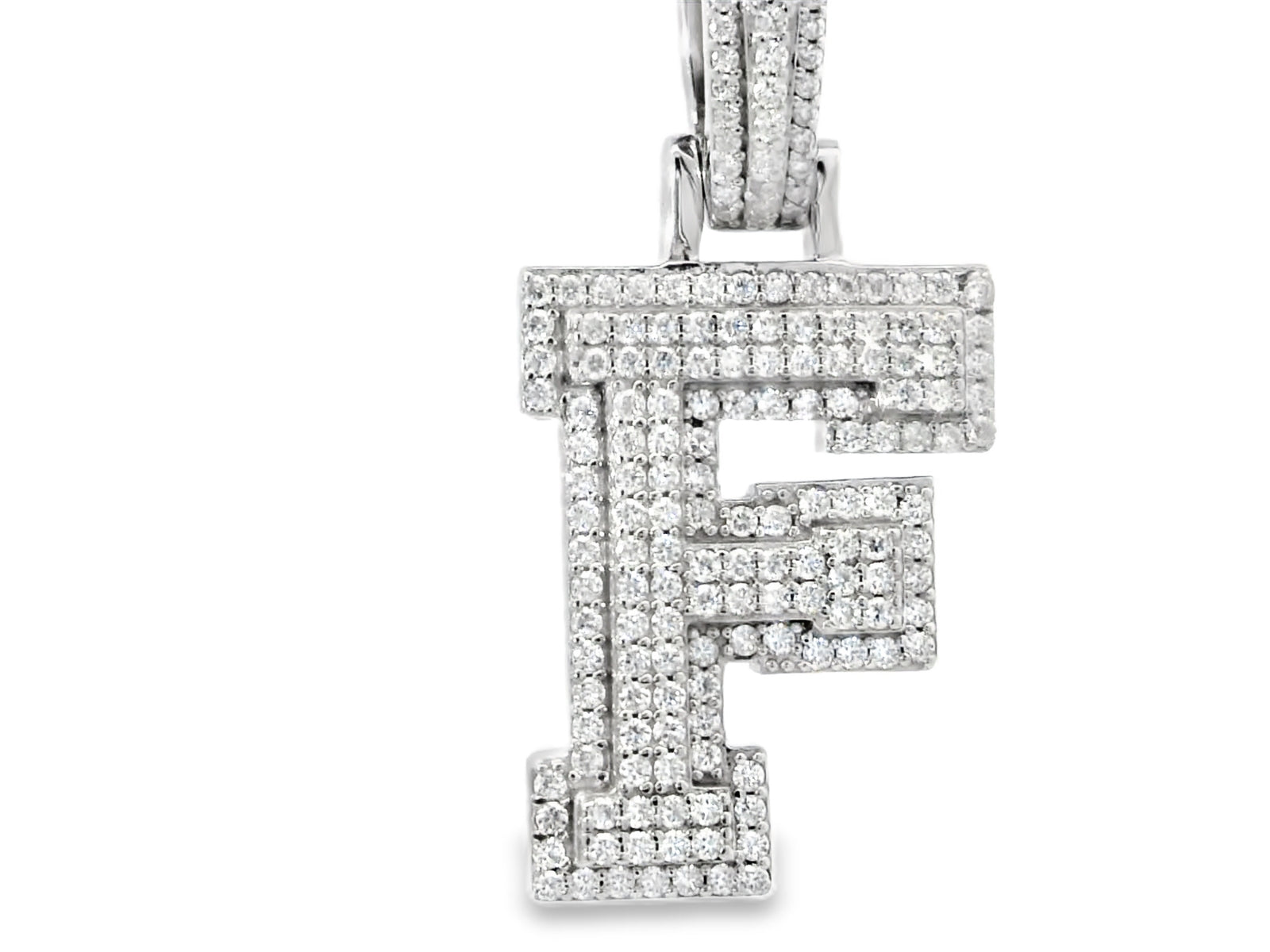 Silver labstone Letter “ F “ pendant