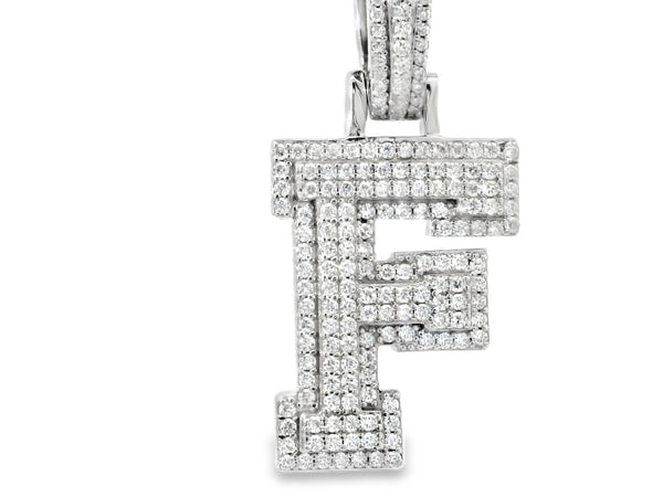 Silver labstone Letter “ F “ pendant