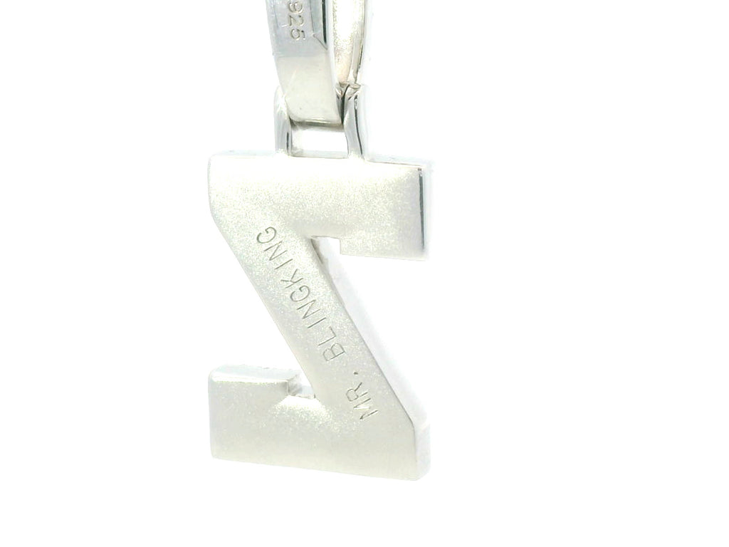 Silver labstone letter “Z” pendant