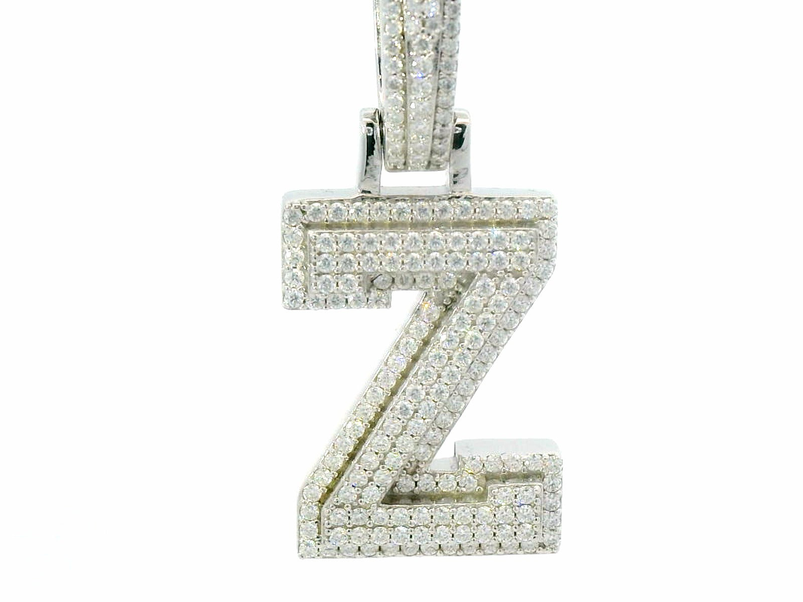 Silver labstone letter “Z” pendant