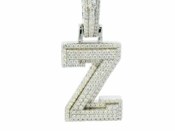 Silver labstone letter “Z” pendant
