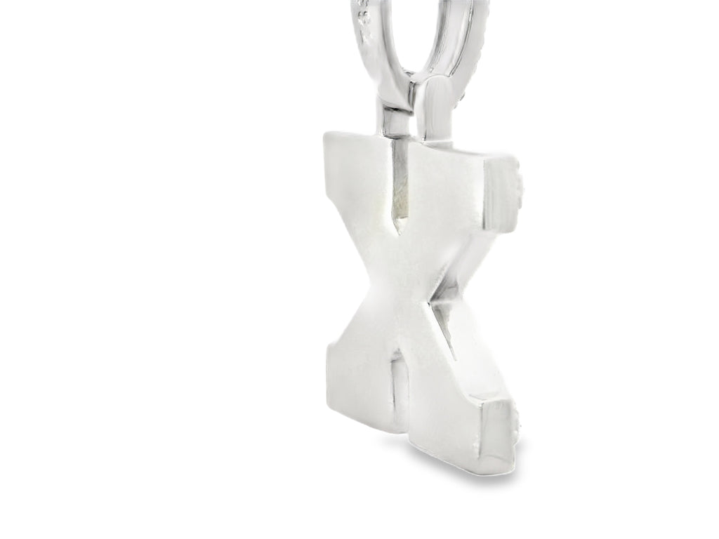 Silver labstone letter “X” pendant