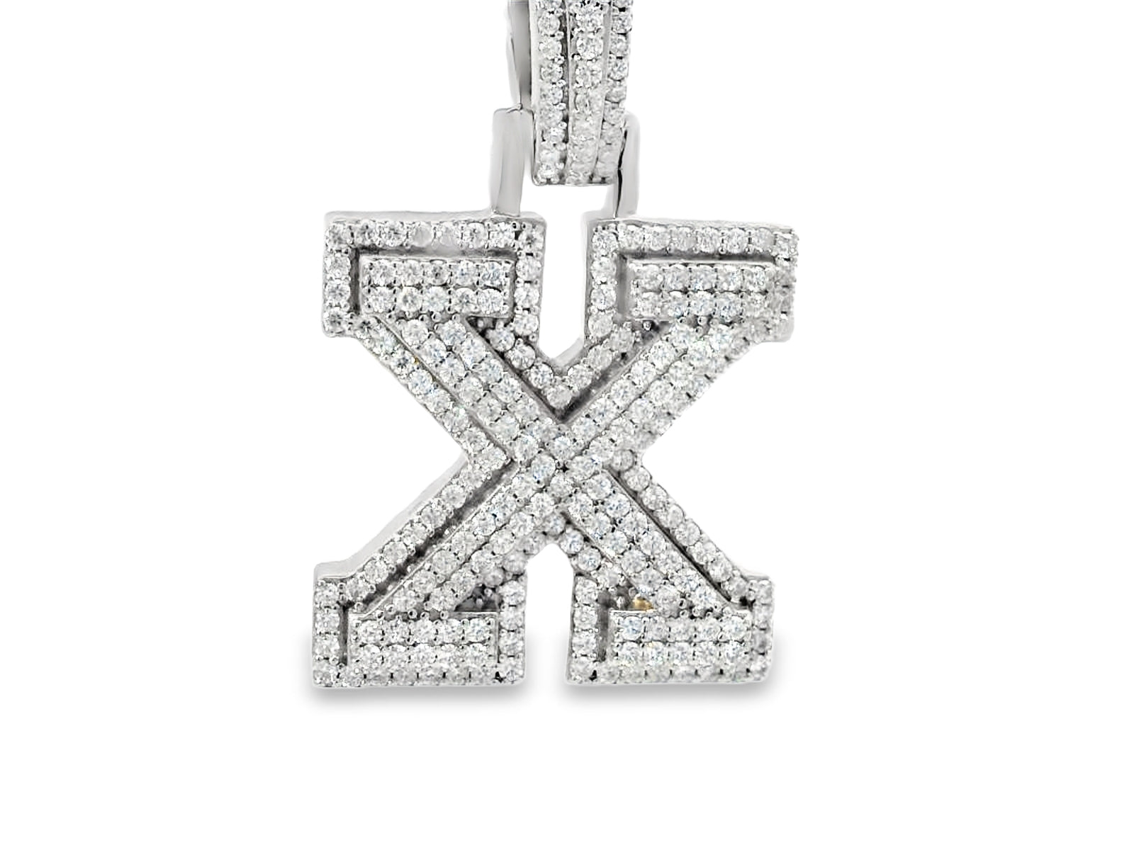 Silver labstone letter “X” pendant