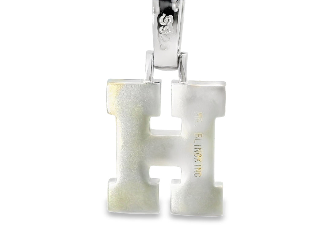 Silver labstone pen letter “ H “