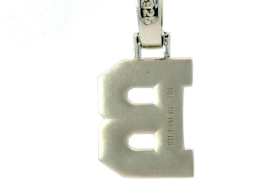 Silver labstone letter “ B “ pendant