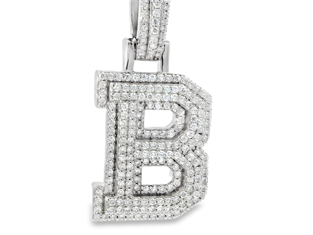 Silver labstone letter “ B “ pendant