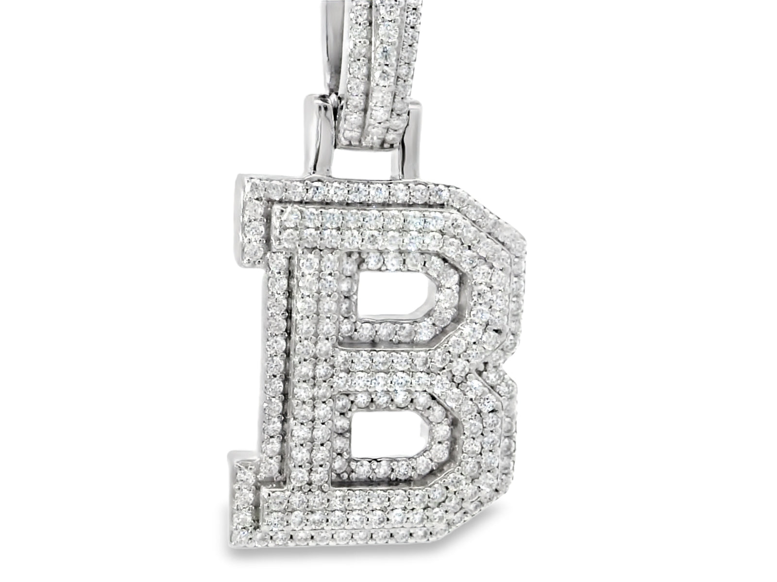Silver labstone letter “ B “ pendant