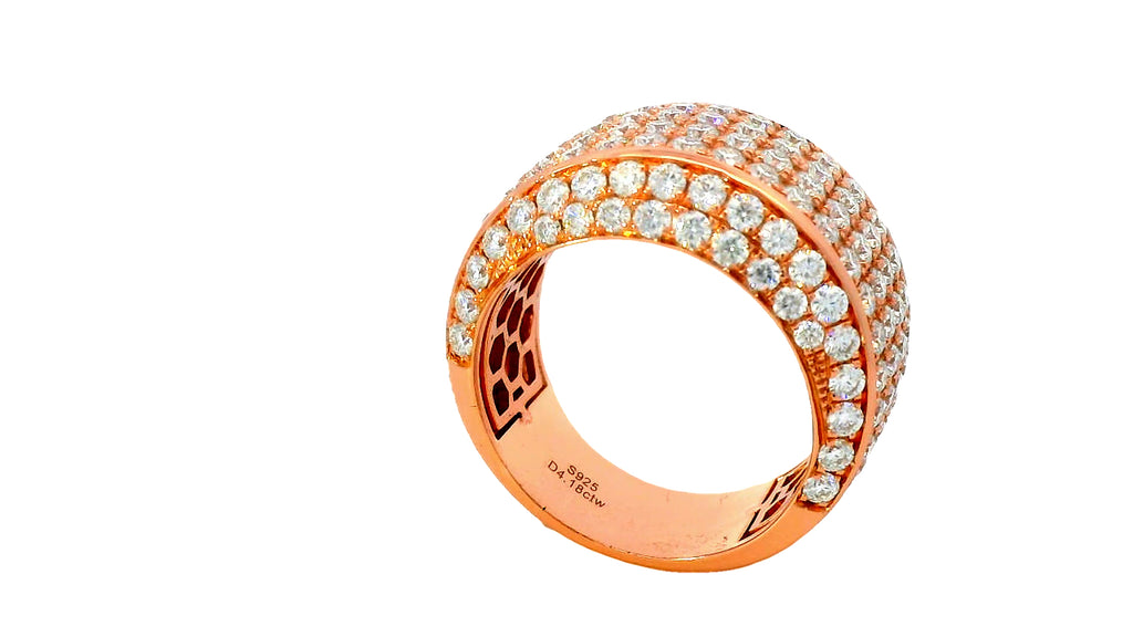 9k Rose gold men’s ring with lab stone diamonds