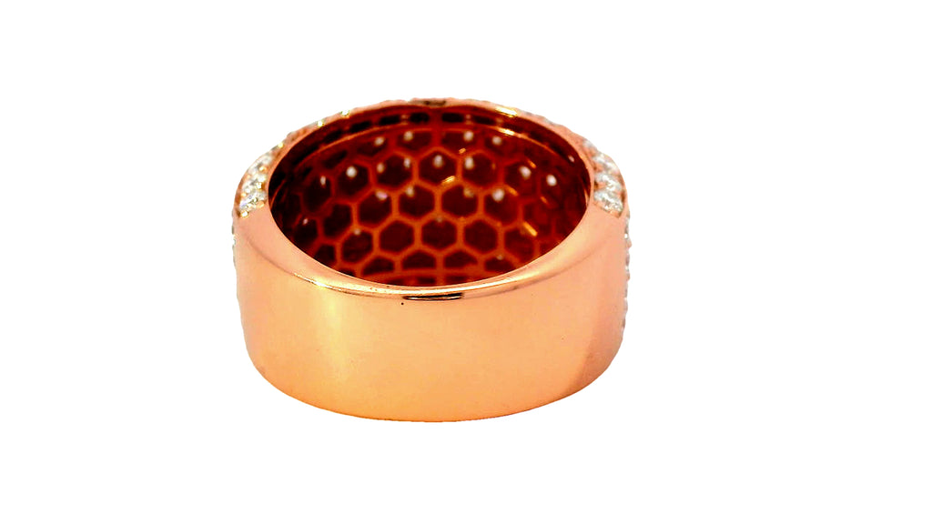 silver base- rose gold. lab stone ring