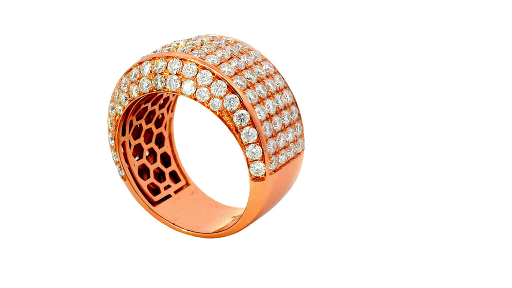 silver base- rose gold. lab stone ring