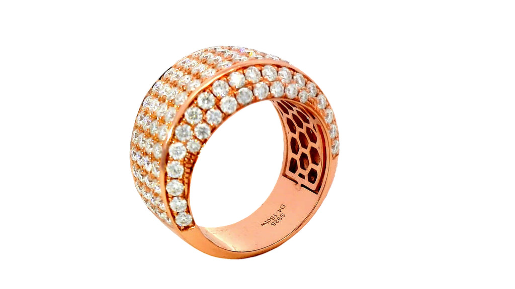 9k Rose gold men’s ring with lab stone diamonds