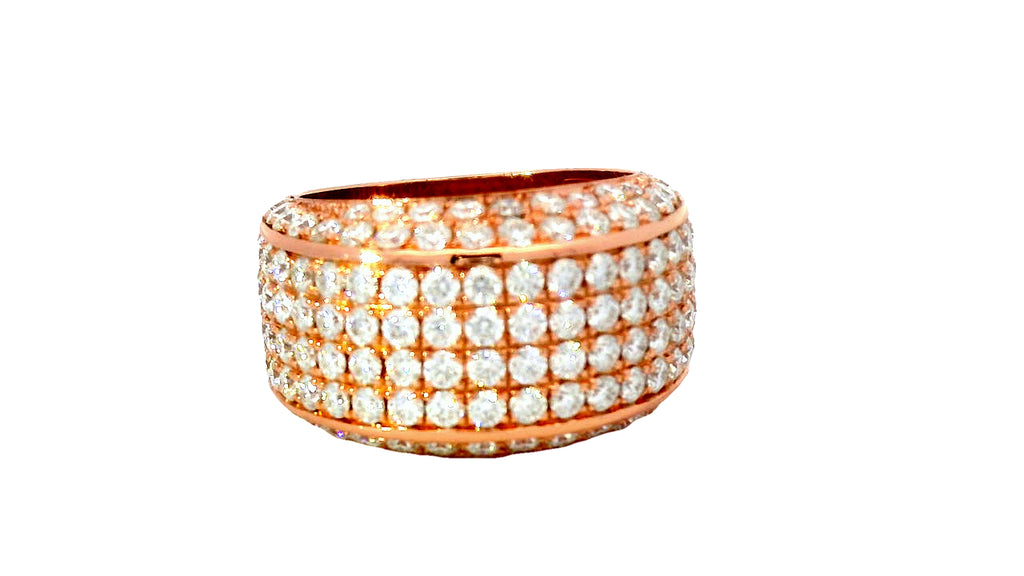 silver base- rose gold. lab stone ring