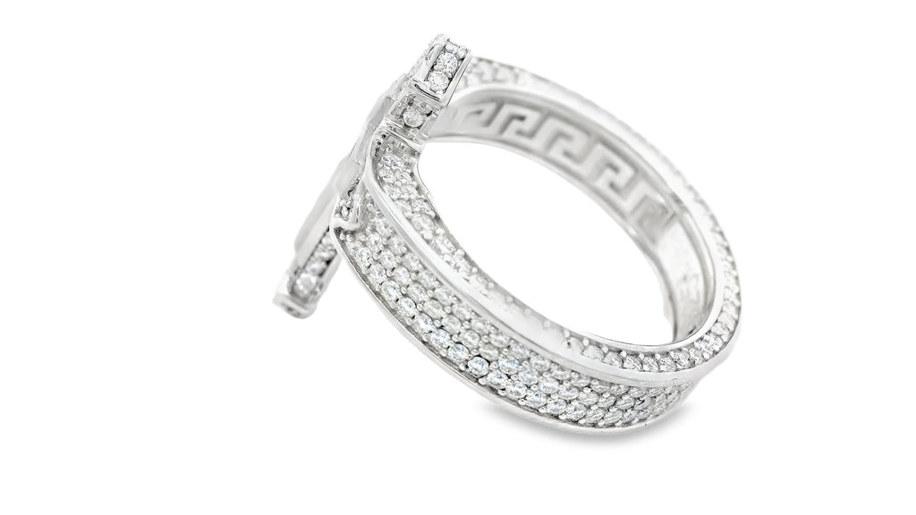 Silver labstone emerald cut cross