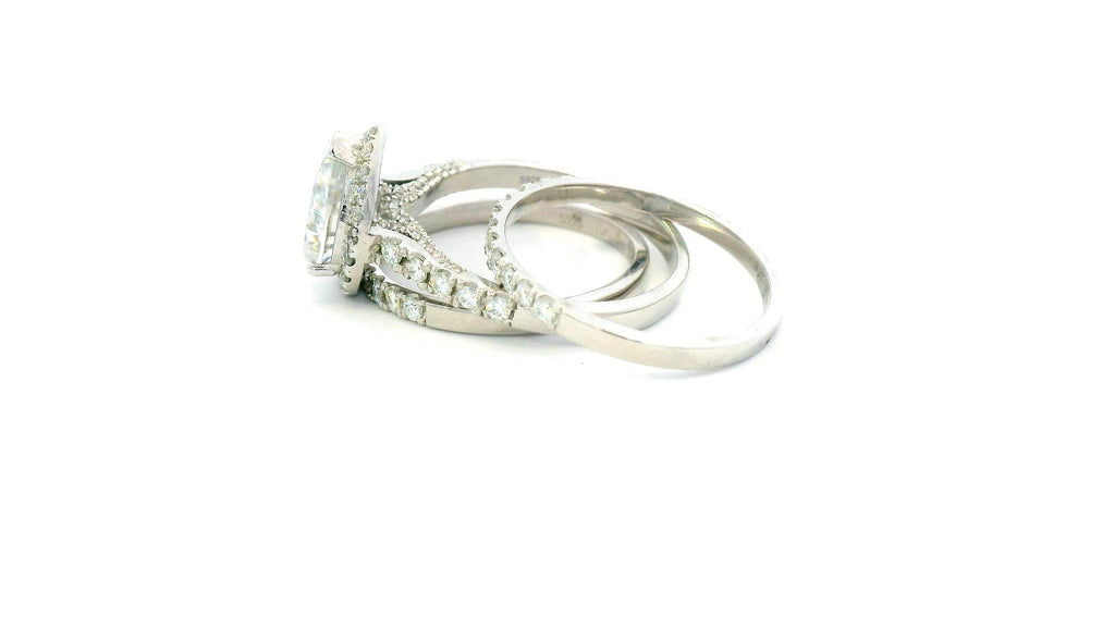 Silver labstone teardrop 3. Band ring